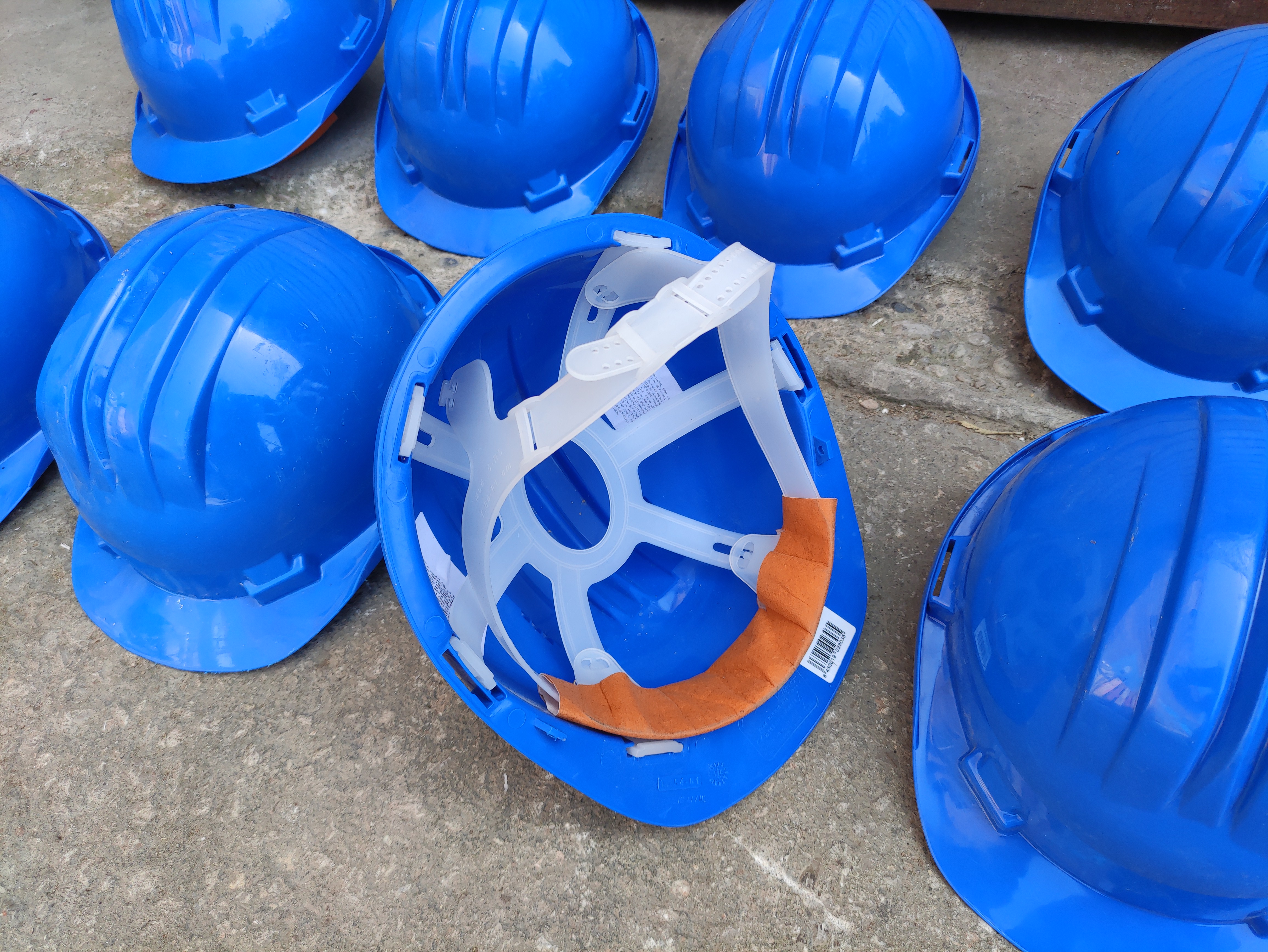casco obra construccion plast azul 8u consultar